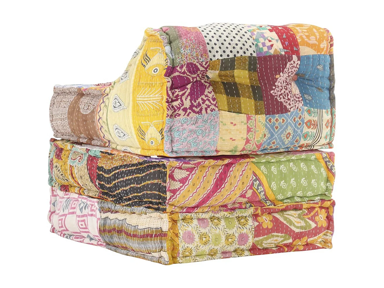 Pouf modulare in tessuto patchwork