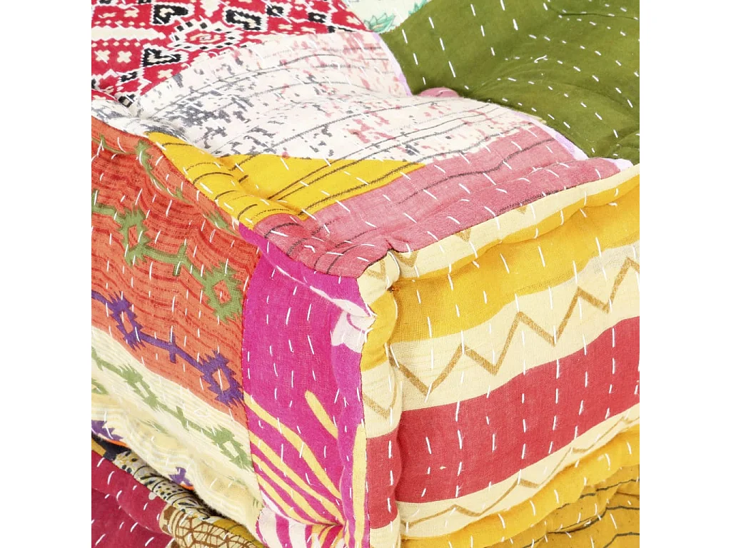 Pouf modulare in tessuto patchwork