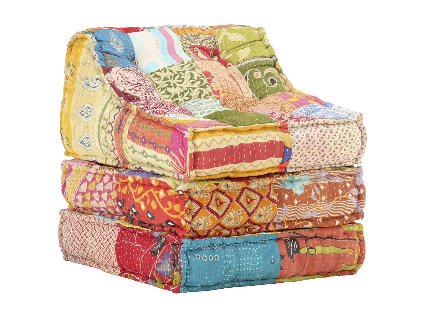 Pouf modulare in tessuto patchwork