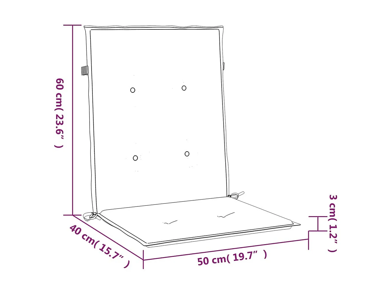 Coussins de chaise à dossier bas lot de 4 modèle de feuille