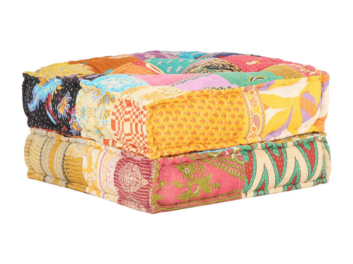 Pouf 60x70x36 cm Patchwork Tissu