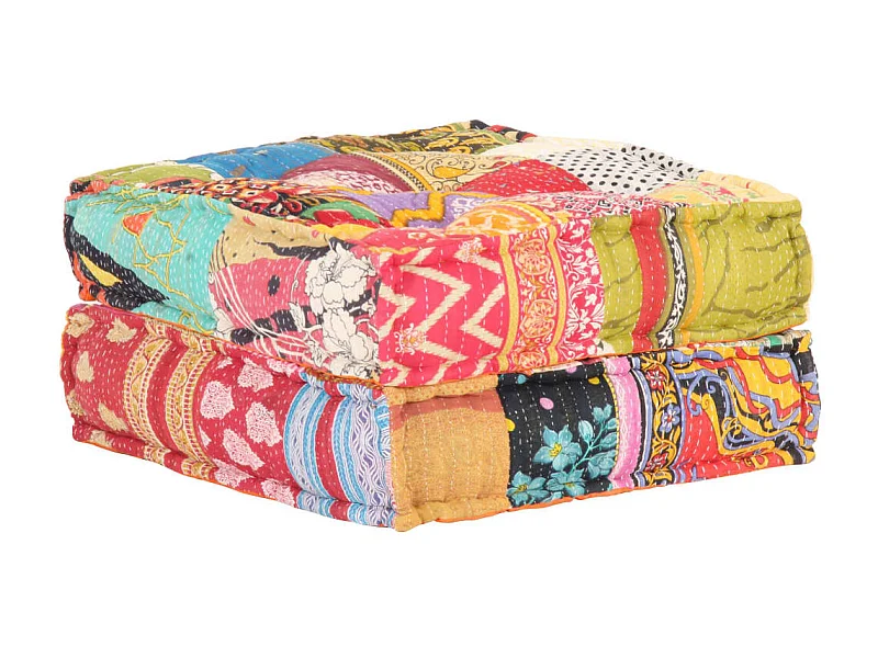 Pouf 60x70x36 cm Patchwork Tissu