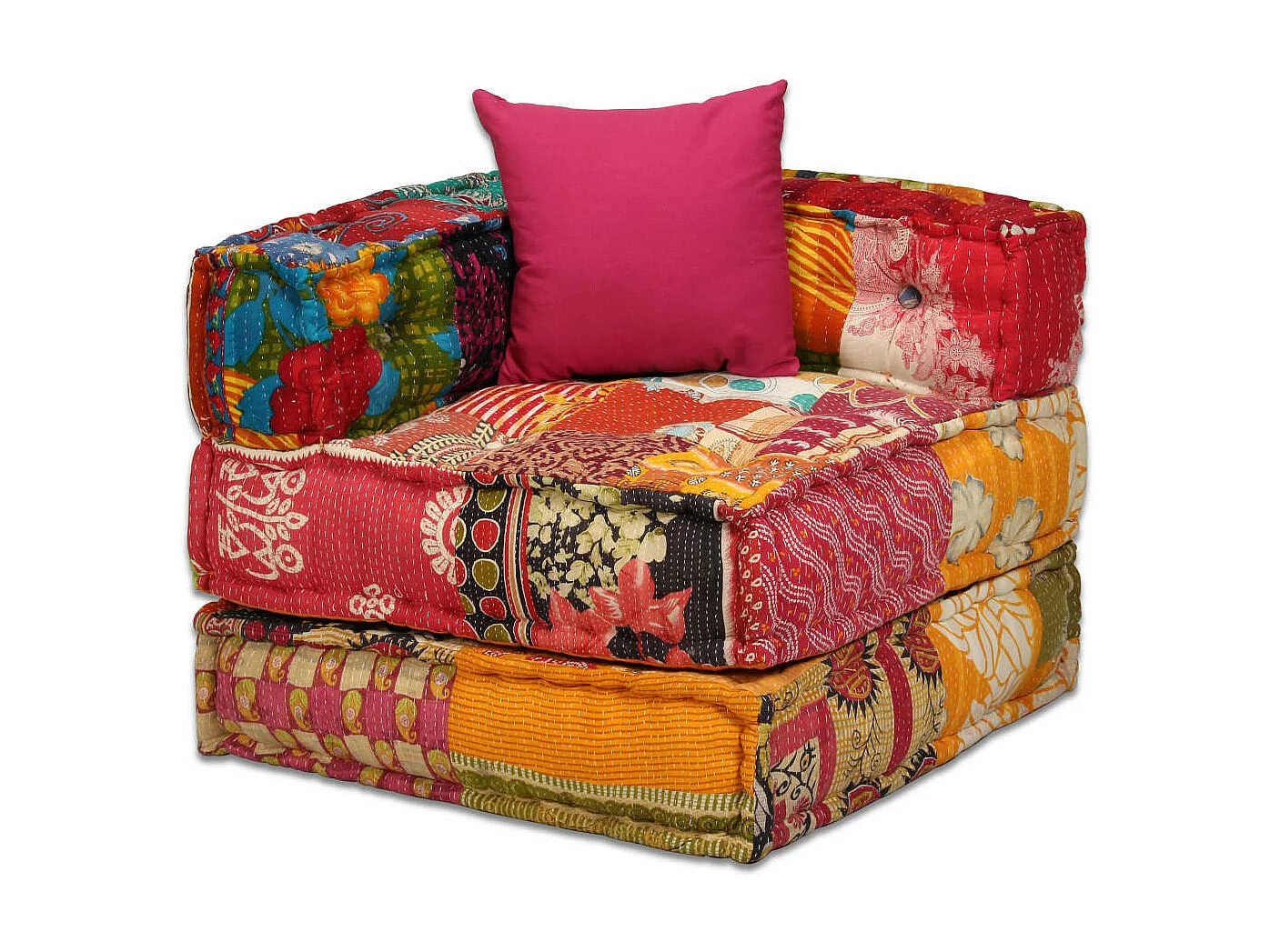 Pouf modulaire à 2 places Patchwork Tissu