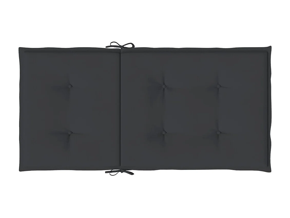 Gartenstuhlkissen mit niedriger Rückenlehne, 2er-Set, schwarz