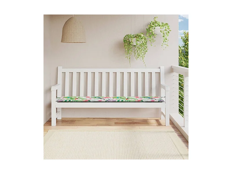 Coussin de banc de jardin multicolore 200x50x3 cm tissu