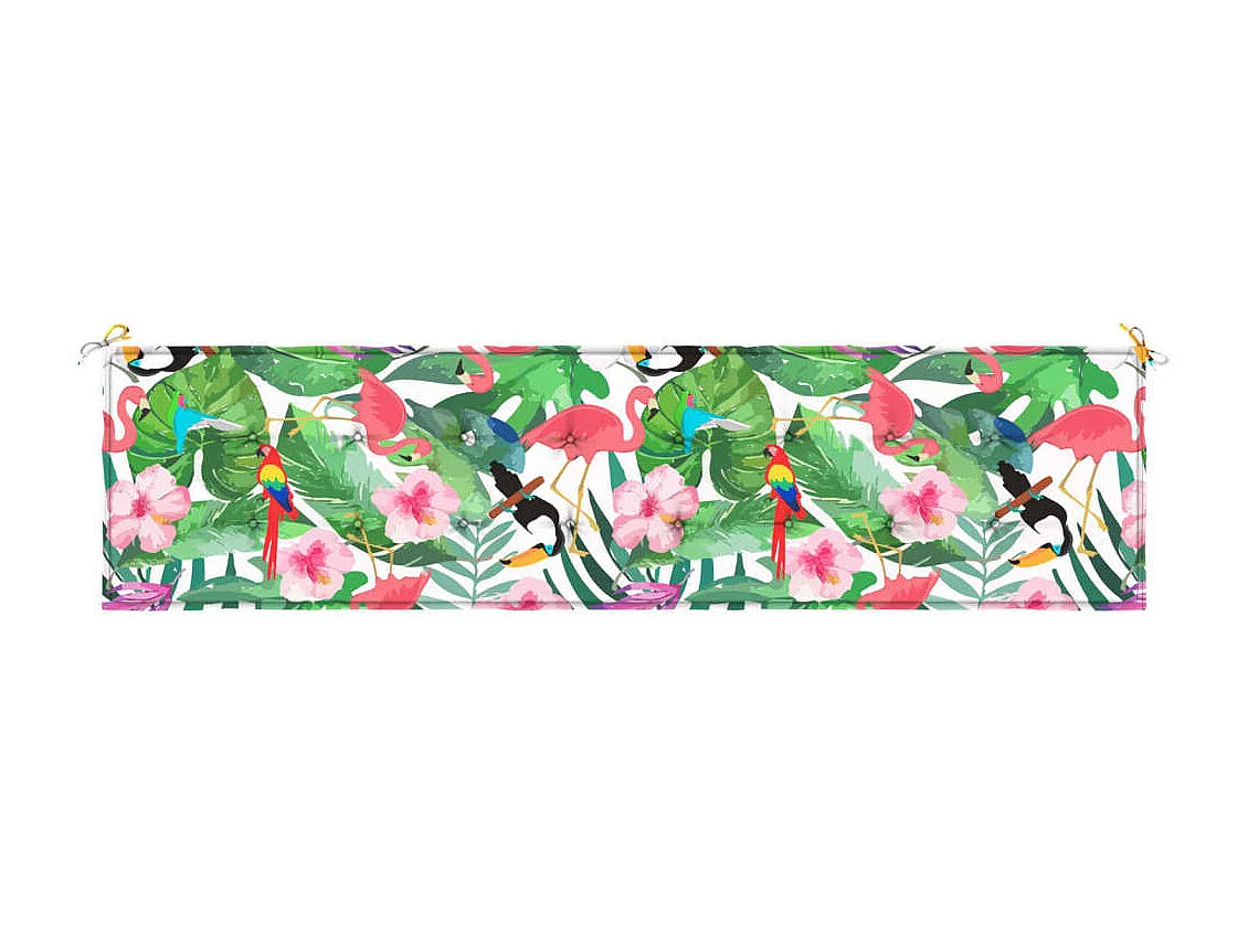 Coussin de banc de jardin multicolore 200x50x3 cm tissu