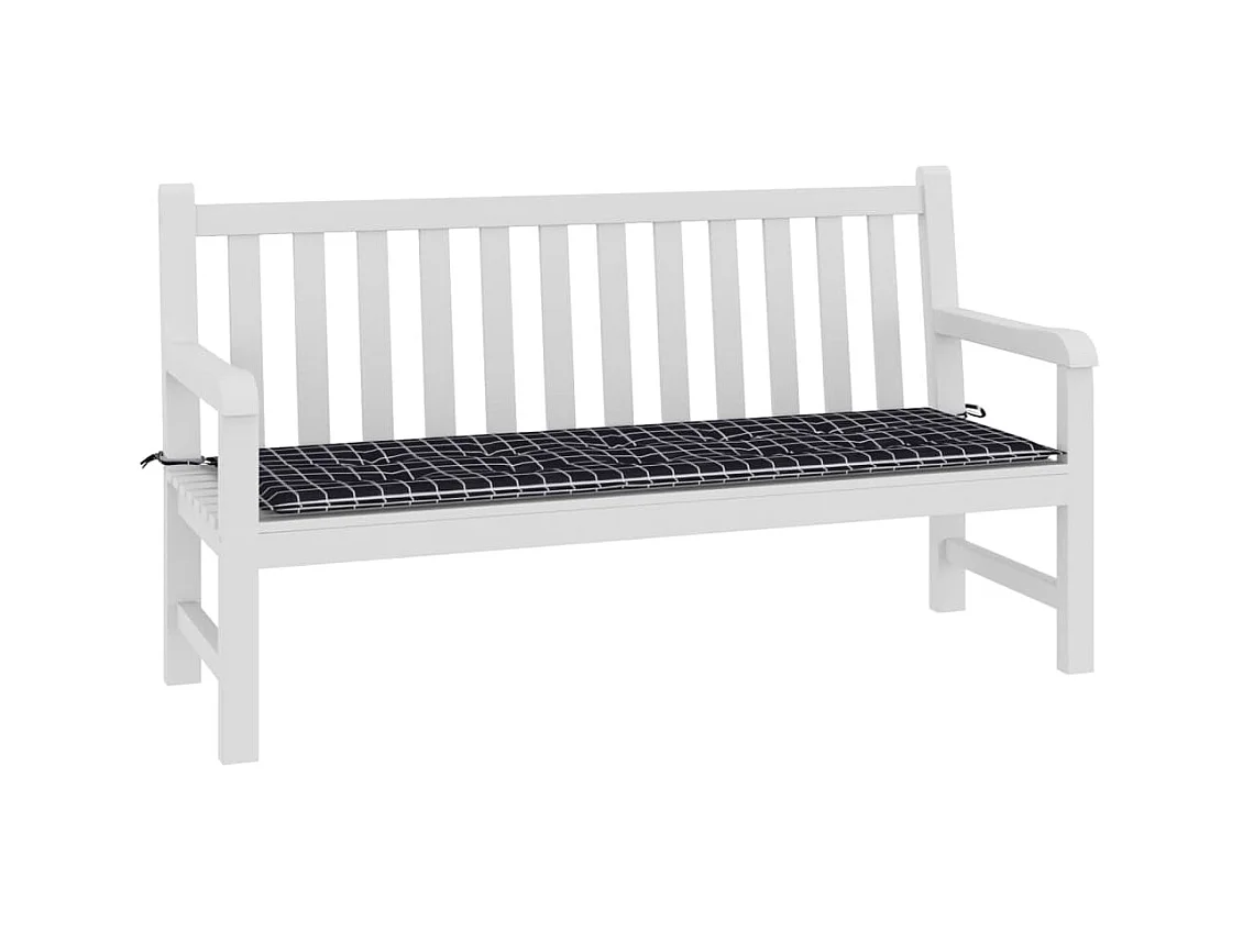 Cuscino per panca da giardino piastrelle nere 150x50x3 cm tessuto oxford
