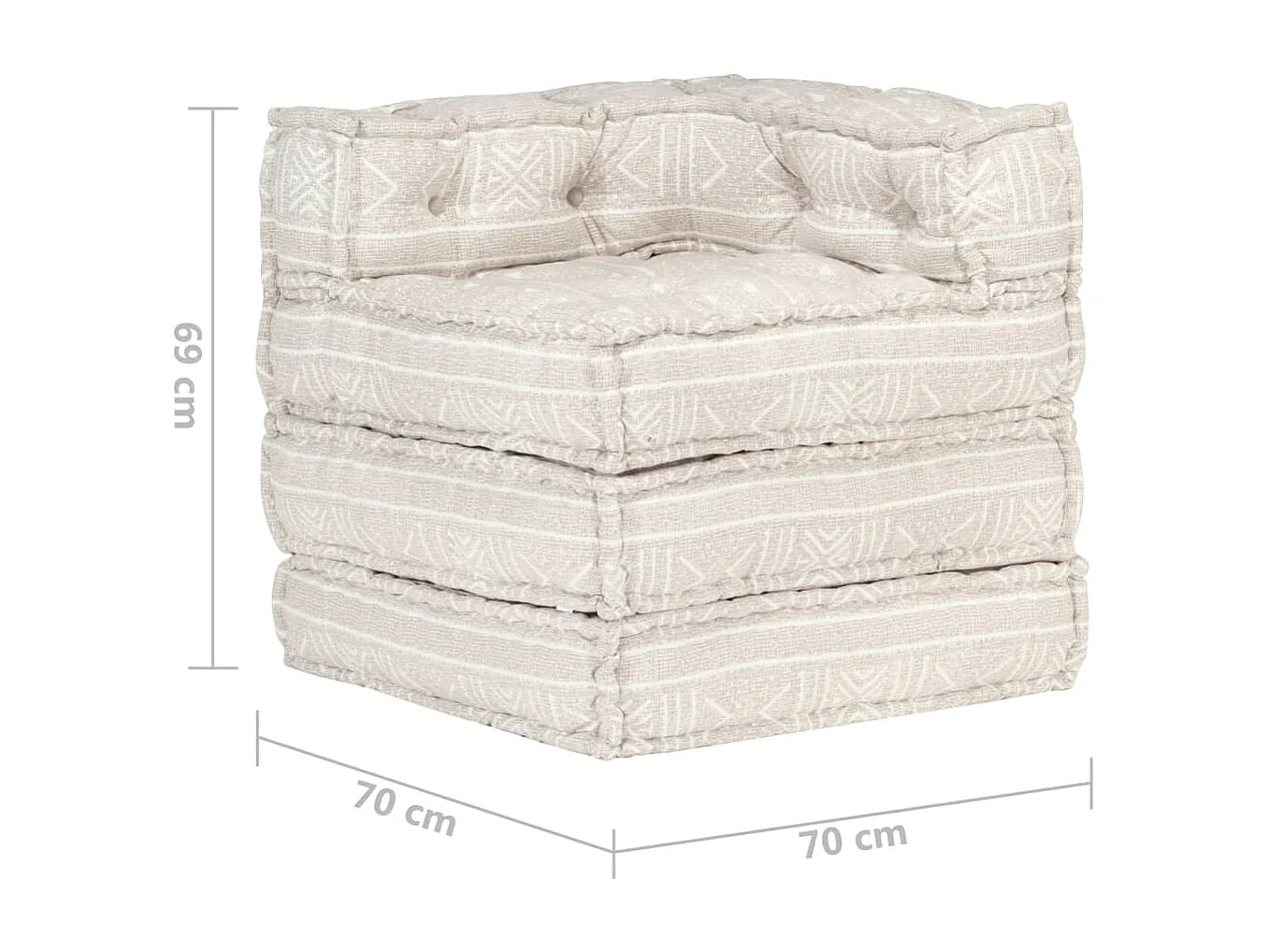 Pouf modulaire Beige Tissu