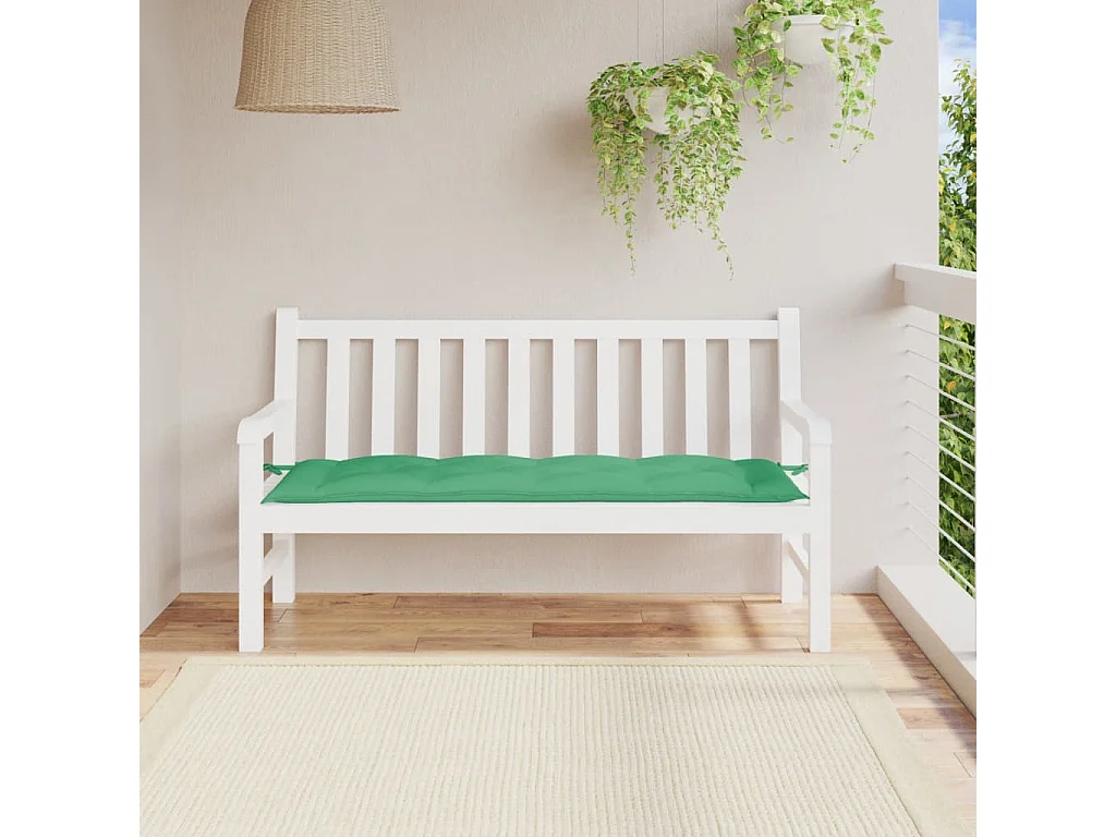 Coussin de banc de jardin vert 150x50x7 cm tissu oxford