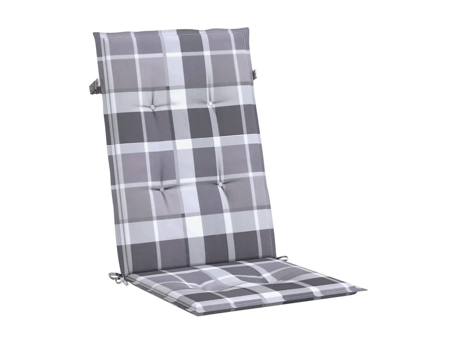 Coussins de chaise jardin à dossier haut lot de 6 carreaux gris