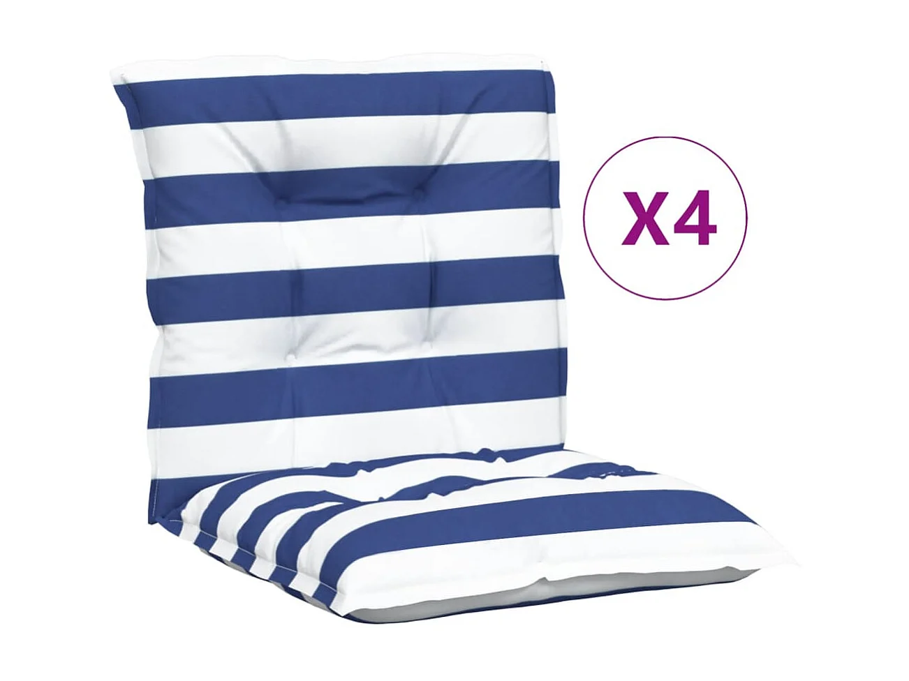 Set 4 Cuscini Sedie Cucina 40x40 Impermeabili | Motivo Blu Navy Ocean