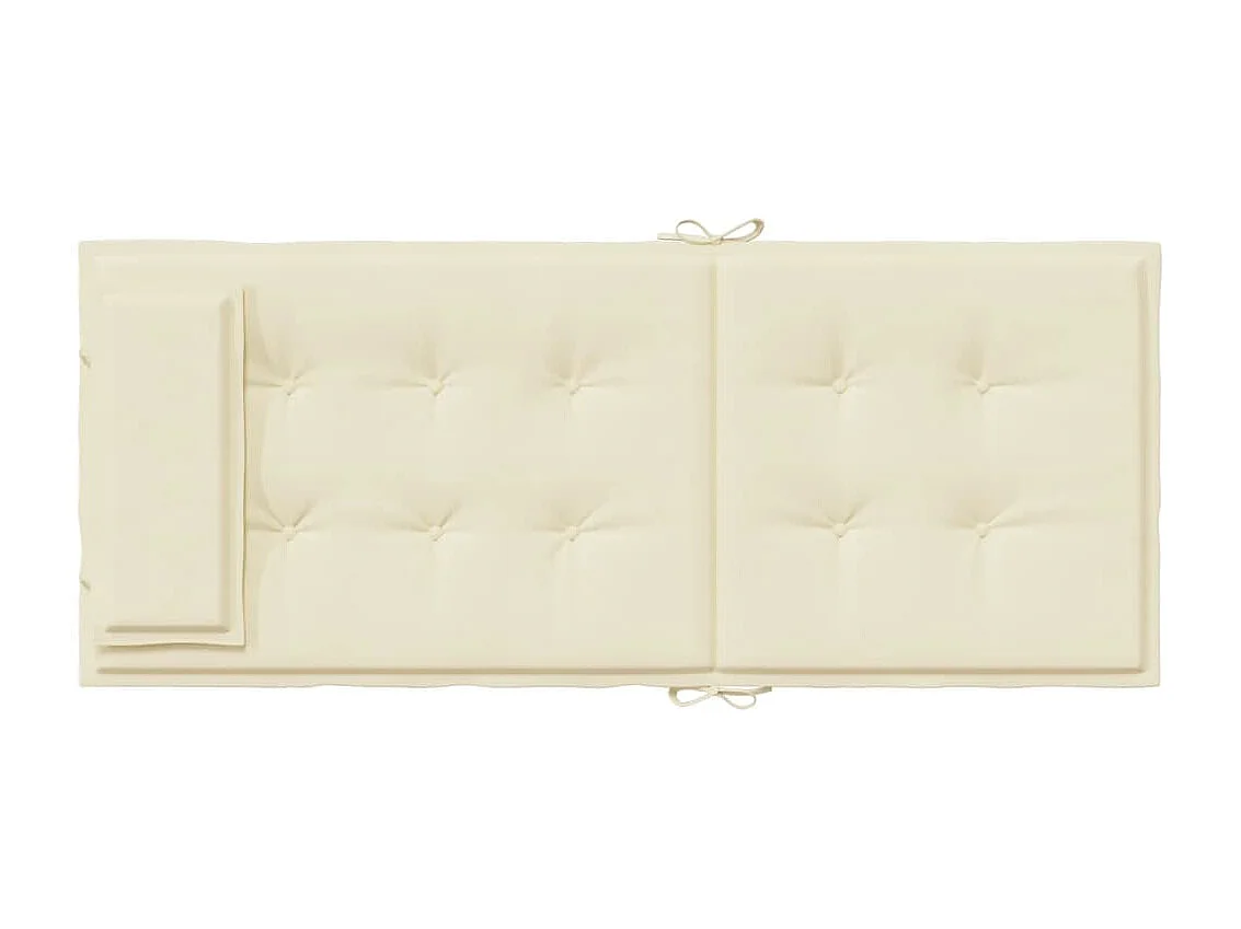 Set di 2 cuscini per sedia con schienale alto, in tessuto oxford beige