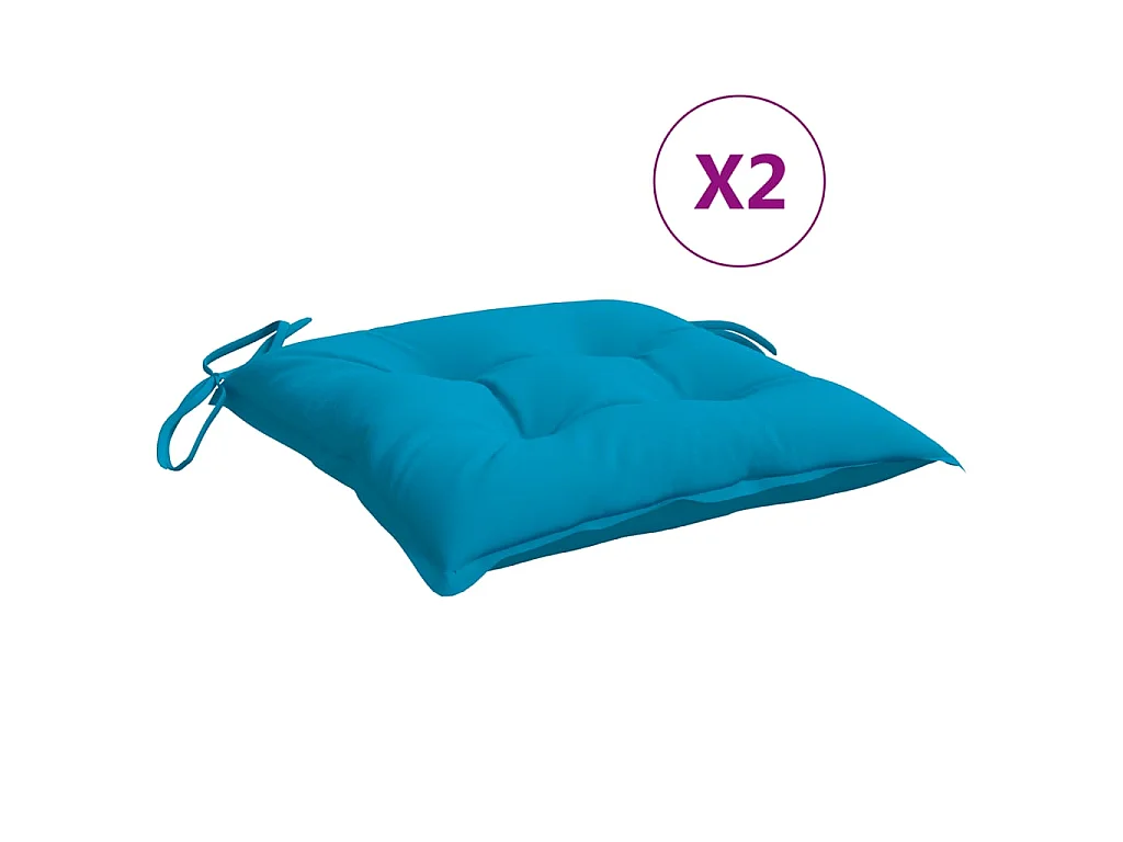 Stoelkussens 2 stuks lichtblauw 40x40x7 cm oxford stof