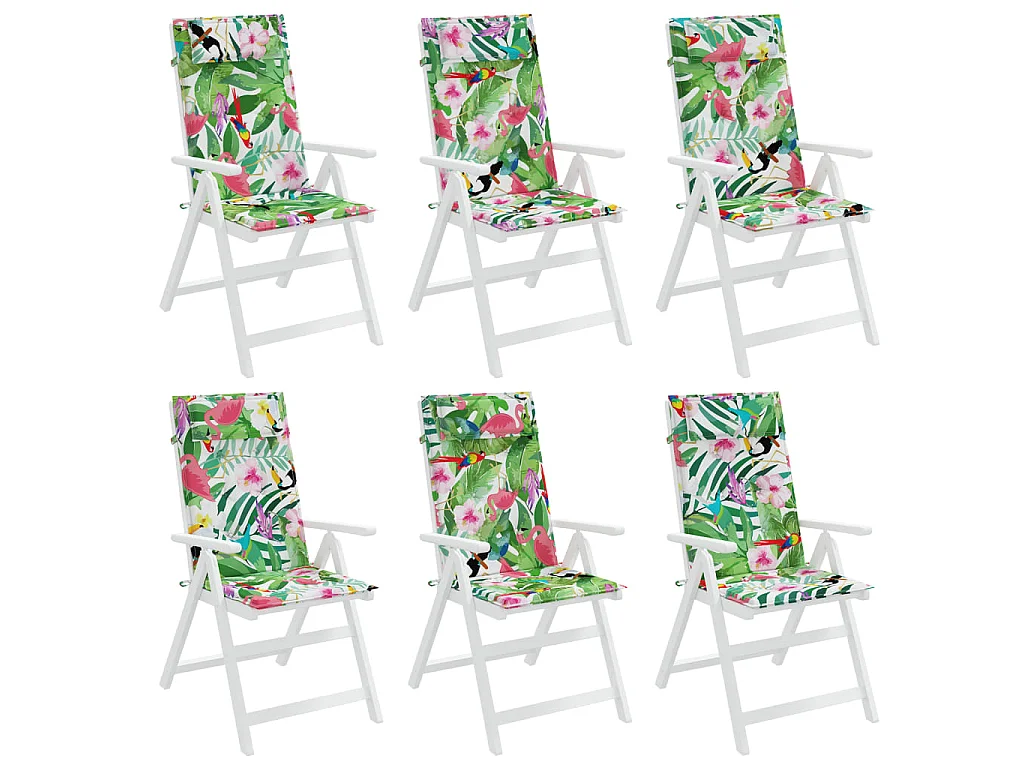 Coussins de chaise à dossier haut lot de 6 multicolore