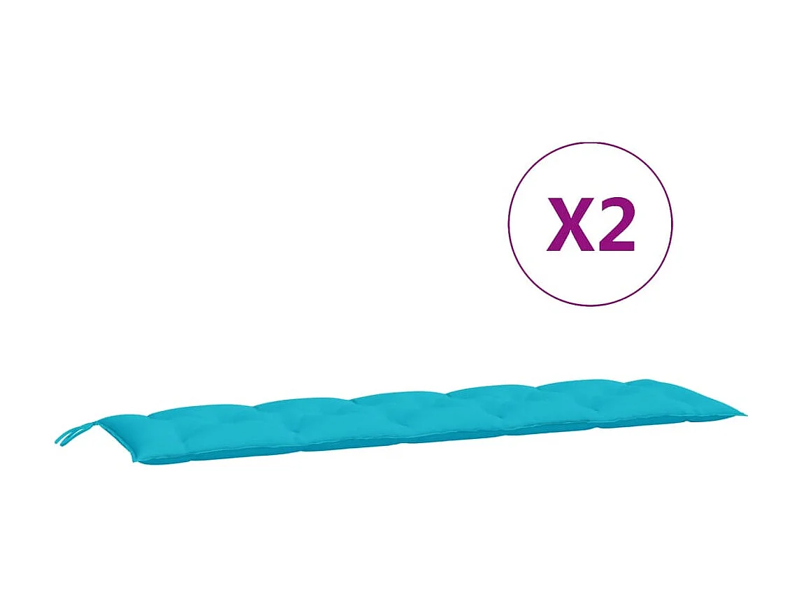 Coussins de banc de jardin 2 pcs vert tissu Oxford