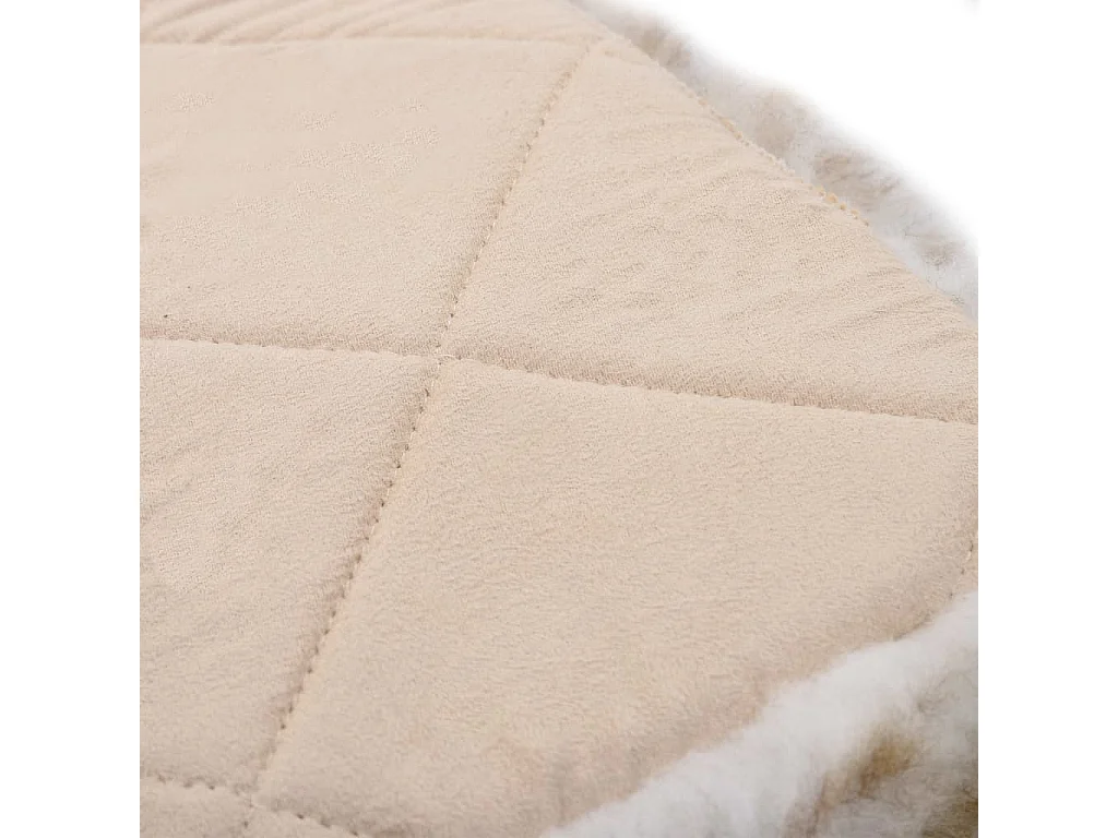 Coussins de chaise 2 pcs Mélange de marron Mouton véritable