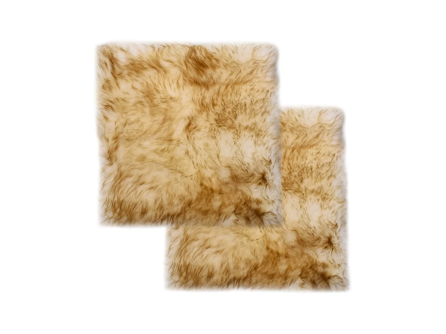 Coussins de chaise 2 pcs Mélange de marron Mouton véritable