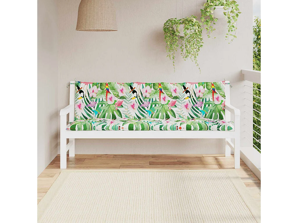 Cuscini per panca da giardino 2 pezzi in tessuto Oxford multicolore