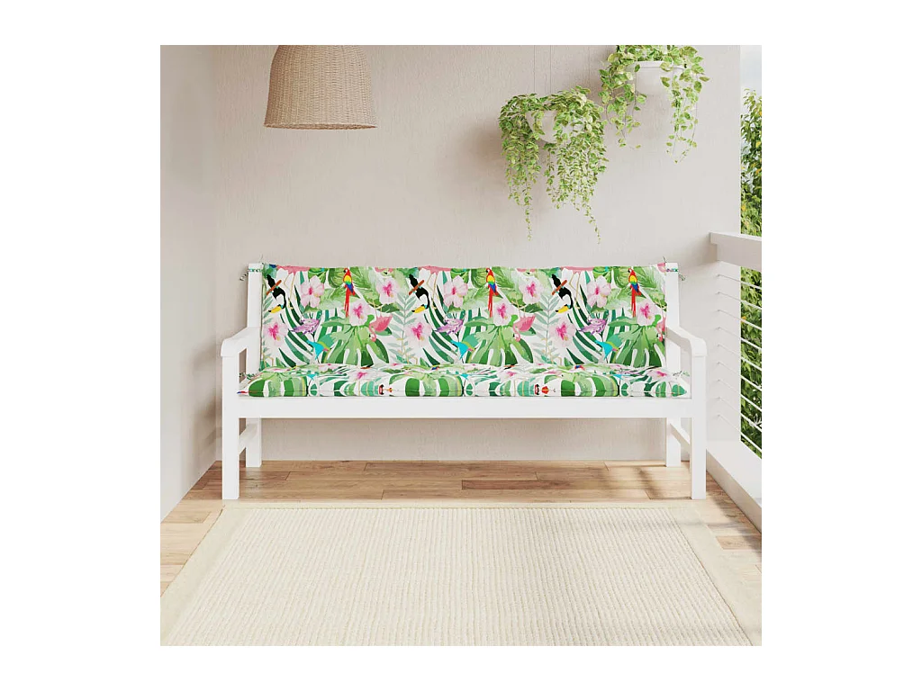 Coussins de banc de jardin 2 pcs multicolore tissu Oxford