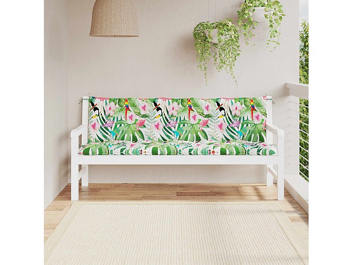 Cuscino per panca da giardino verde 200x50x3 cm in tessuto oxford