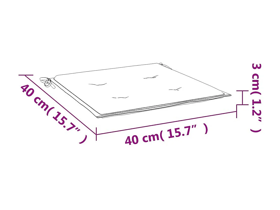 Cuscini per sedie da giardino 6 pz blu 40x40x3 cm in tessuto oxford
