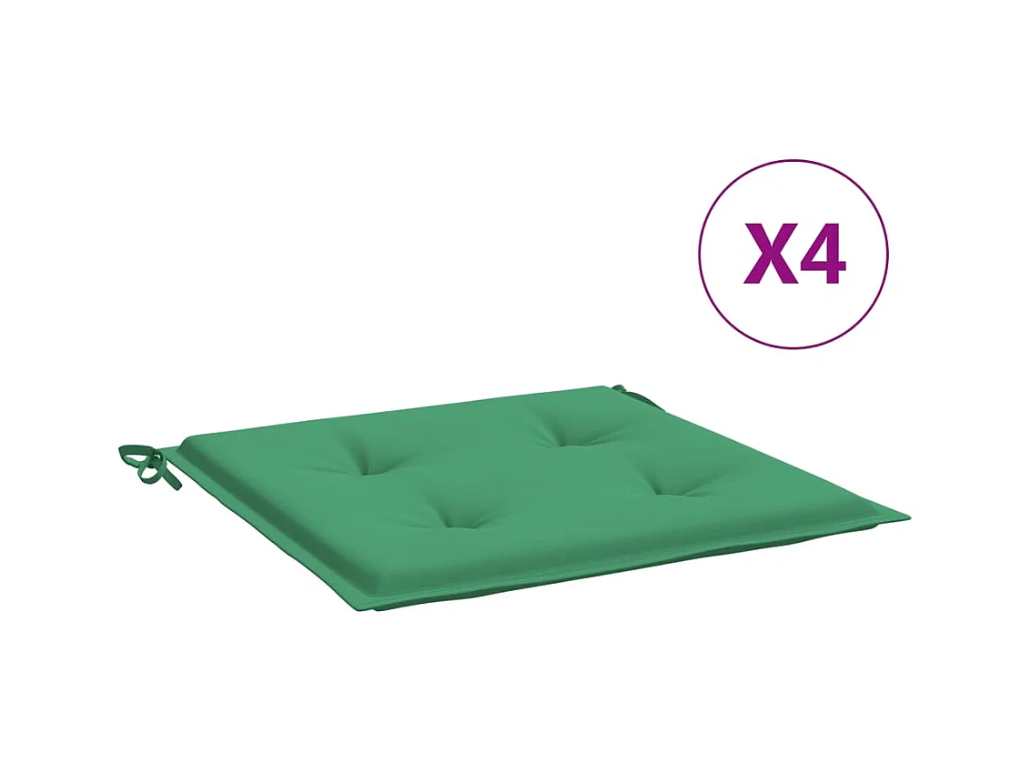 Coussins de chaise de jardin 4 pcs vert 40x40x3 cm tissu oxford