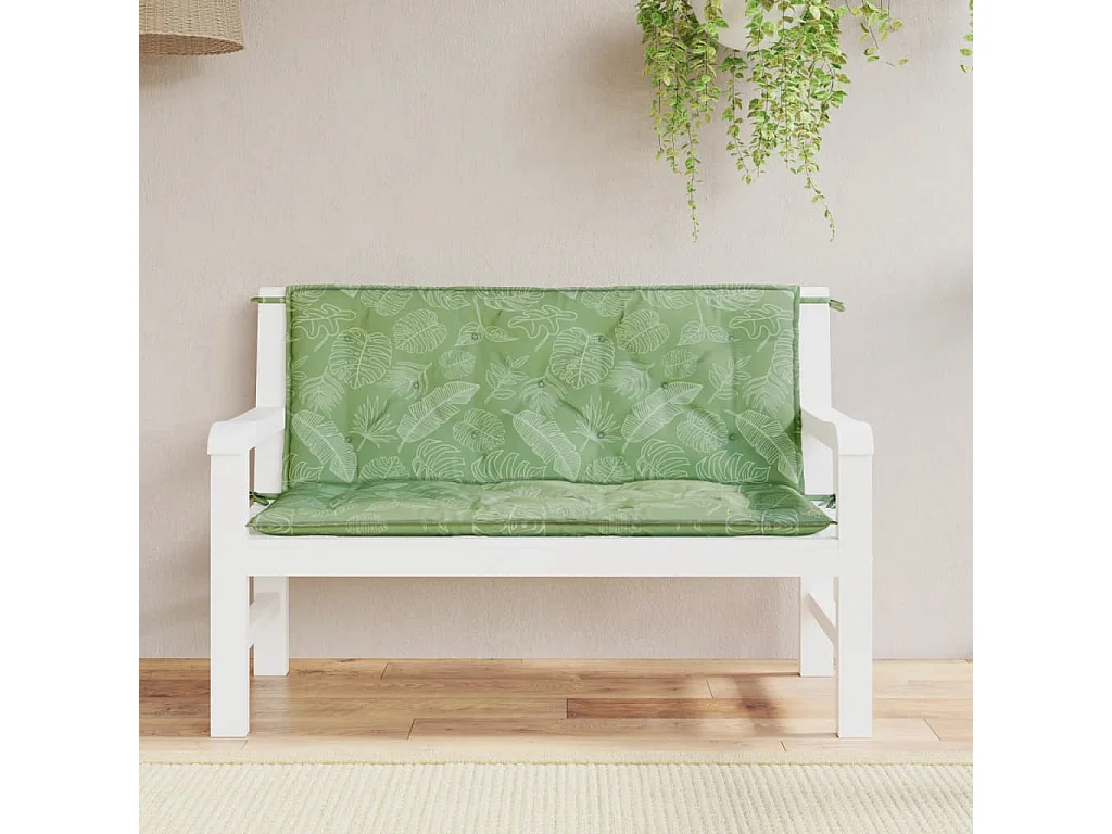 Conjunto de almofadas para banco de jardim em tecido com padrão de 2 folhas