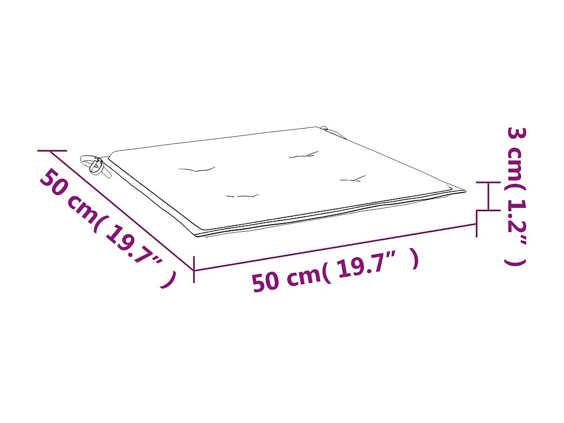 Tuinstoelkussens 2 stuks grijs 50x50x3 cm oxford stof