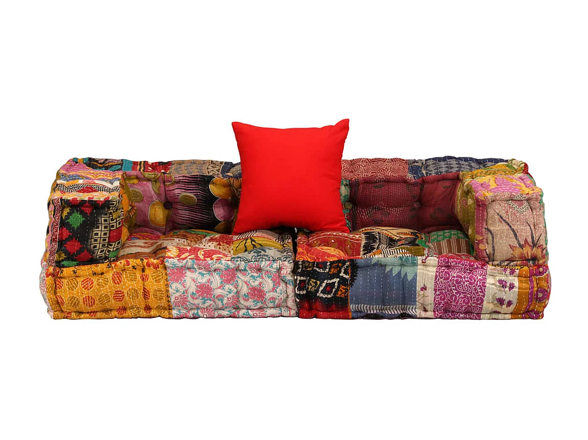 Puf modular de 2 plazas Patchwork Tela