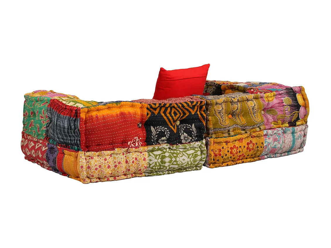 Puf modular de 2 plazas Patchwork Tela
