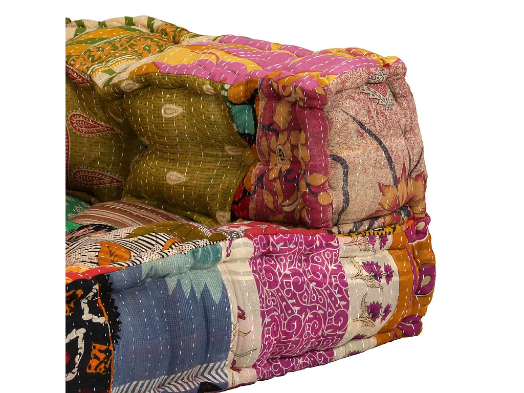 Puf modular de 2 plazas Patchwork Tela