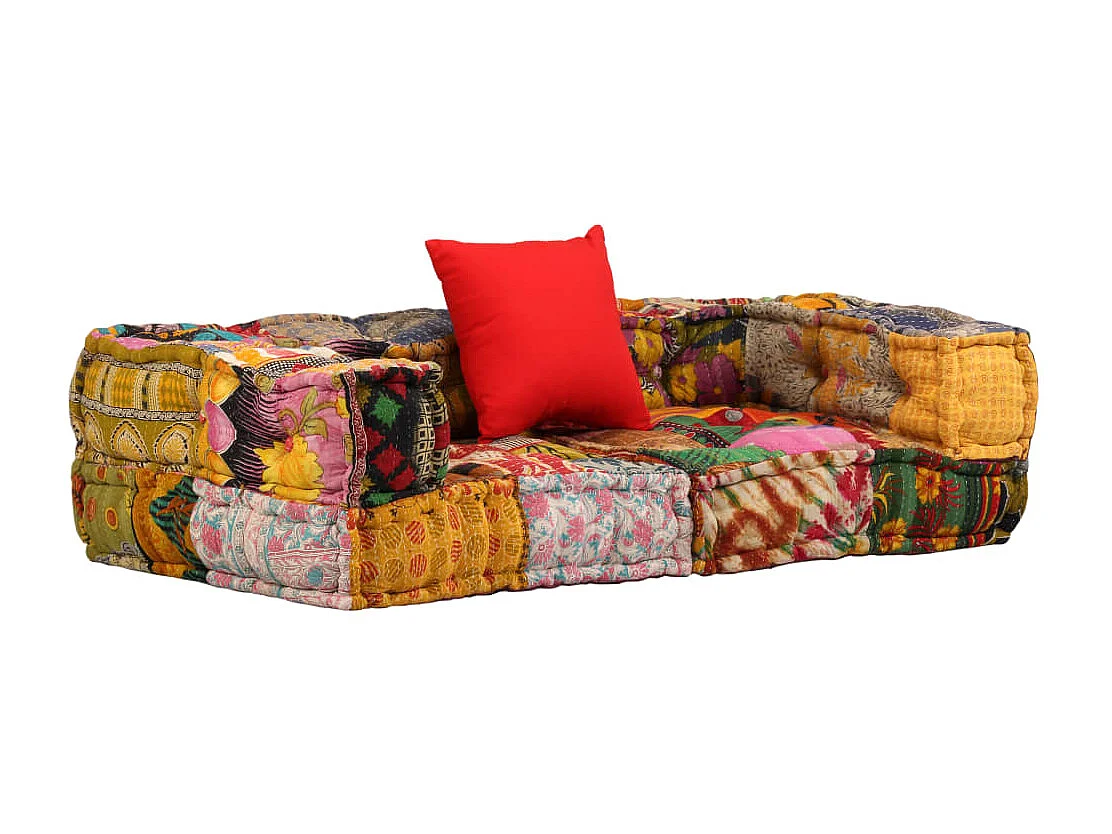 Pouf componibile 2 posti Patchwork in tessuto