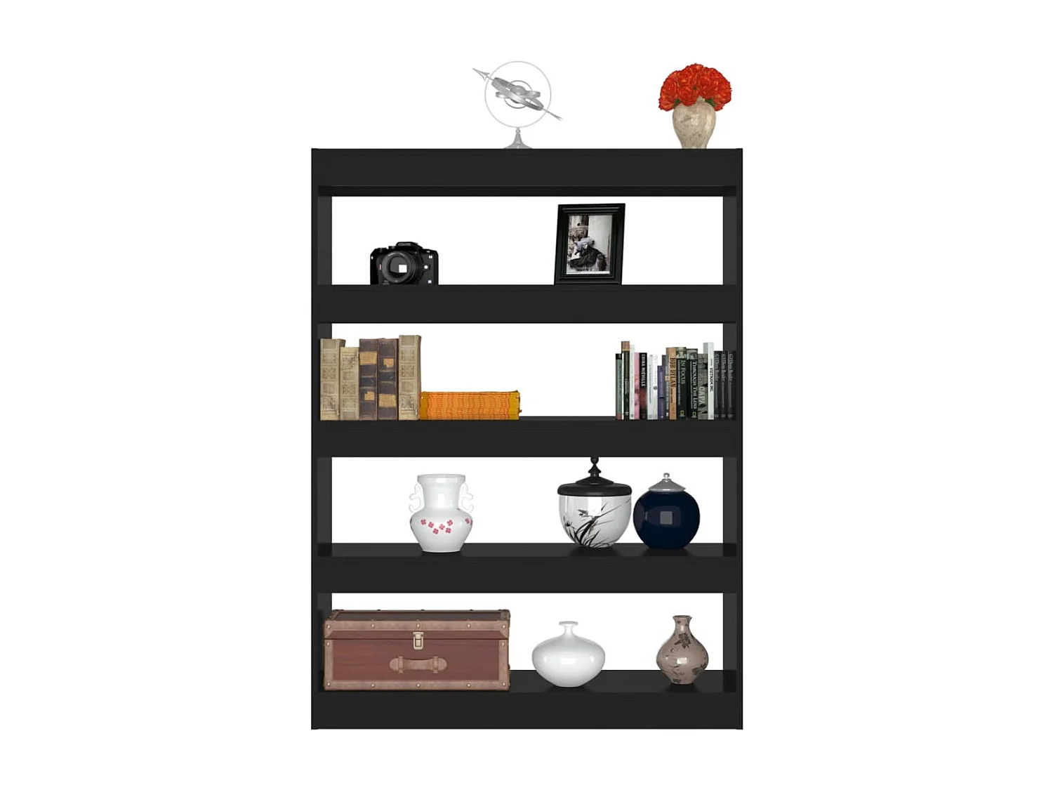 Libreria/Divisorio Nero 100x30x135 cm