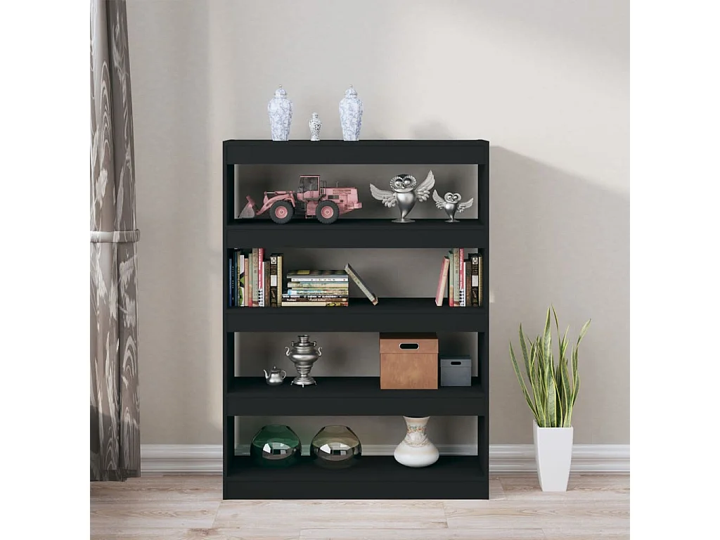 Libreria/Divisorio Nero 100x30x135 cm