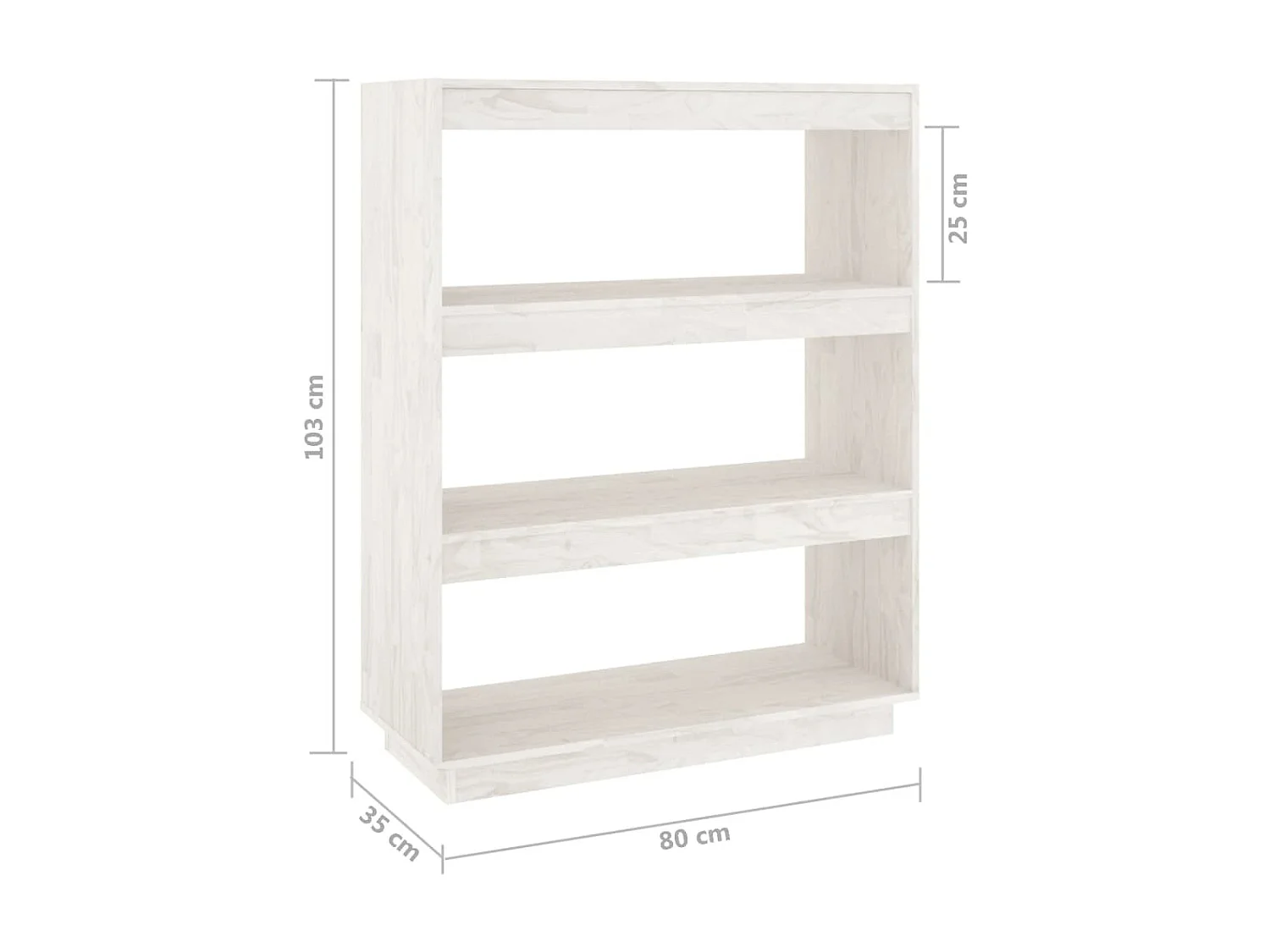Libreria/Divisorio Bianco 80x35x103 cm Legno di pino