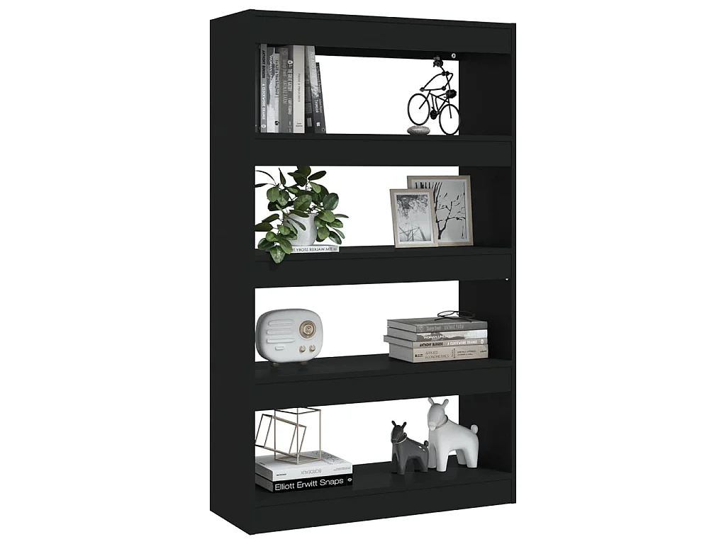 Librería/Separador de ambientes Aglomerado negro 80x30x135 cm
