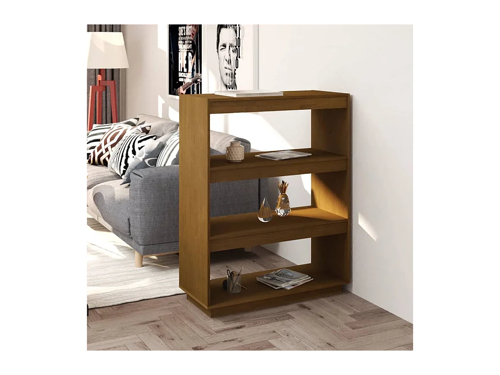 Bibliothèque/Séparateur de pièce Marron miel 80x35x103 cm Pin