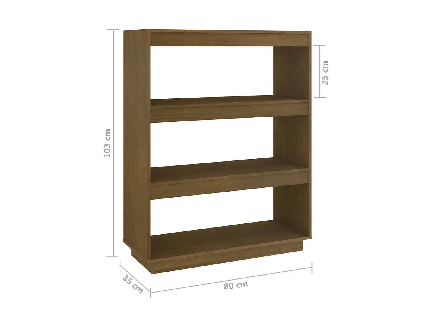 Bücherregal/Raumteiler Honigbraun 80x35x103 cm Kiefer