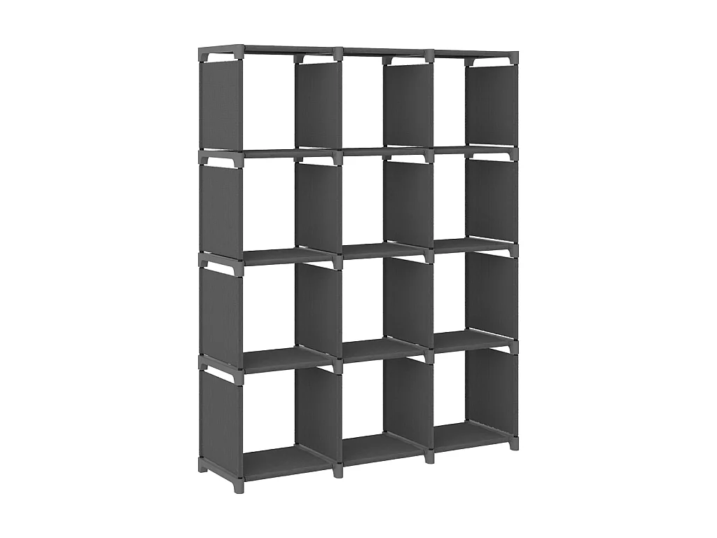 étagère d'affichage 12 cubes Gris 103x30x141 cm Tissu