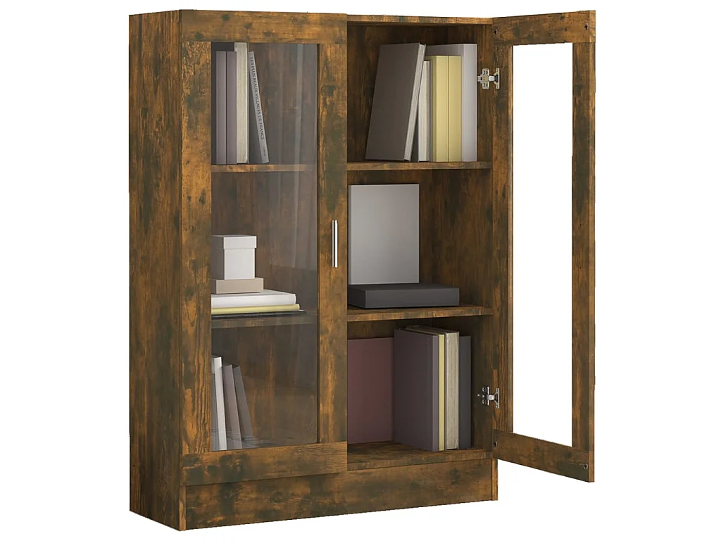 Vitrine Räuchereiche 82,5x30,5x115 cm Holzwerkstoff