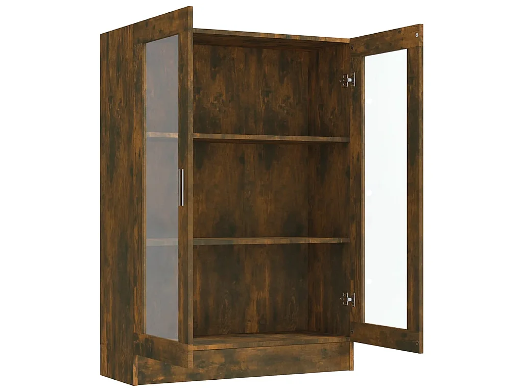 Vitrine Räuchereiche 82,5x30,5x115 cm Holzwerkstoff