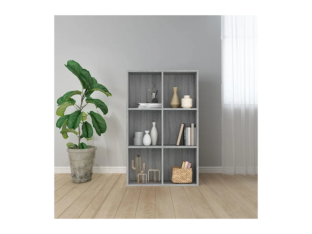 Bibliothèque/Buffet Sonoma gris 66x30x98 cm Bois d'ingénierie