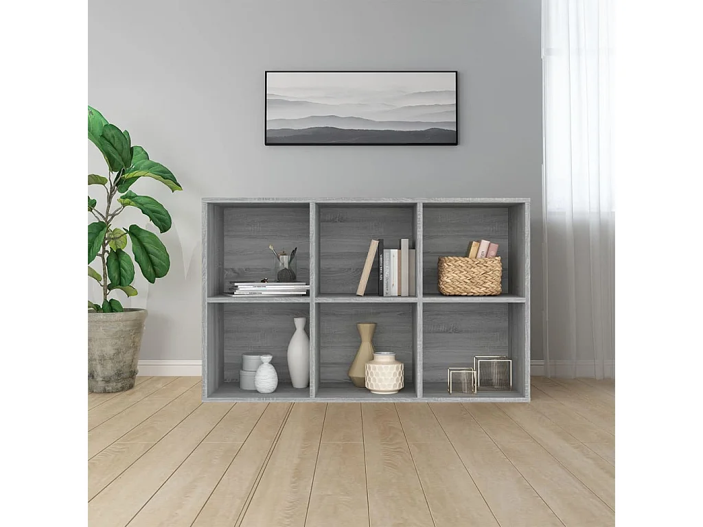 Bibliothèque/Buffet Sonoma gris 66x30x98 cm Bois d'ingénierie