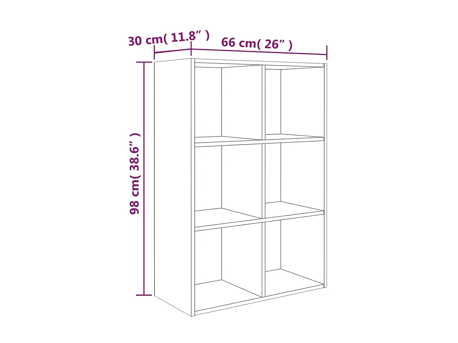 Bibliothèque/Buffet Sonoma gris 66x30x98 cm Bois d'ingénierie