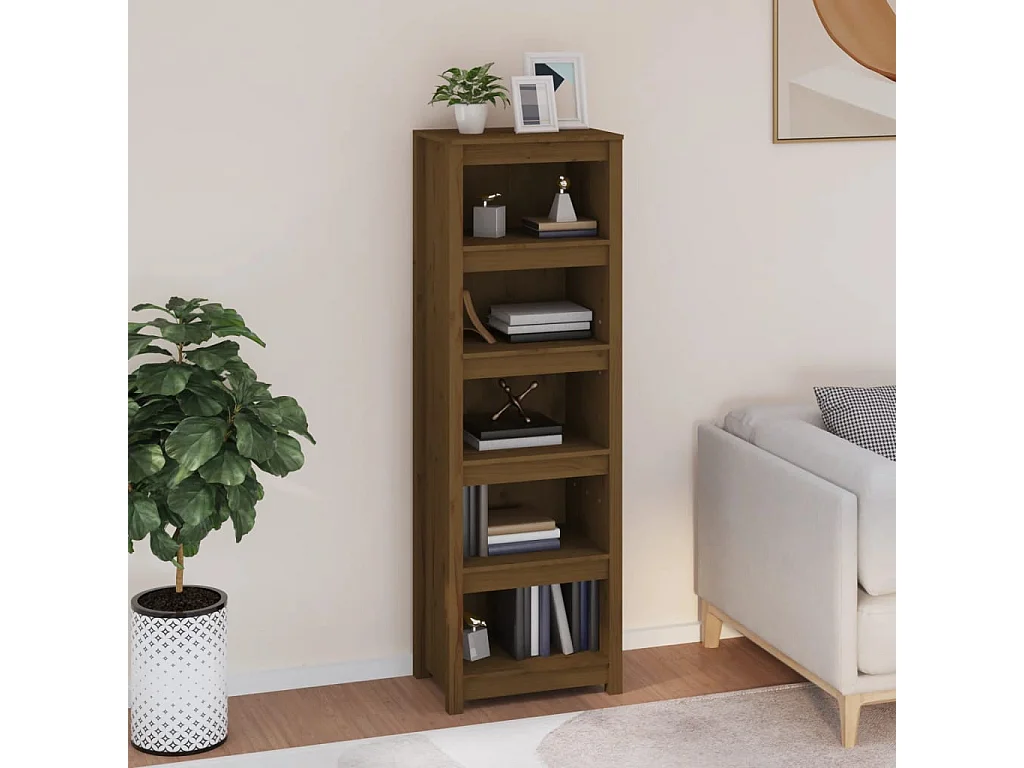 Bibliothèque Marron miel 50x35x154 cm Bois de pin massif
