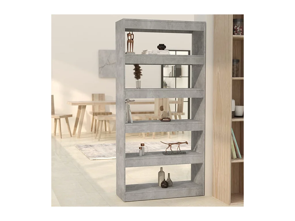Bibliothèque de séparation Gris béton 80x30x166 cm Aggloméré