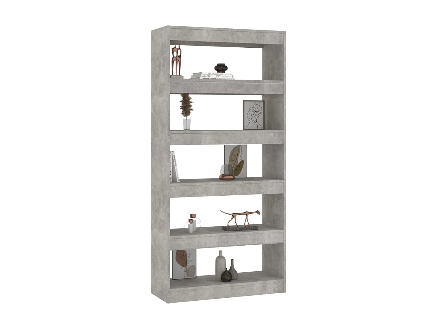 Libreria divisoria Grigio cemento 80x30x166 cm Truciolare