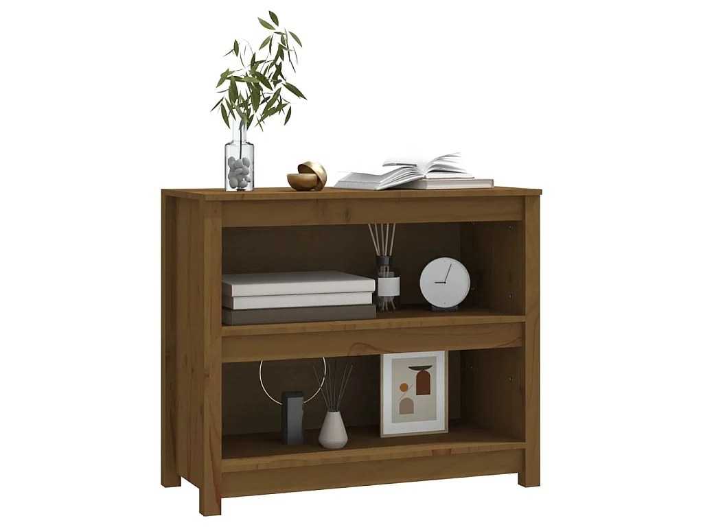 Bibliothèque Marron miel 80x35x68 cm Bois de pin massif