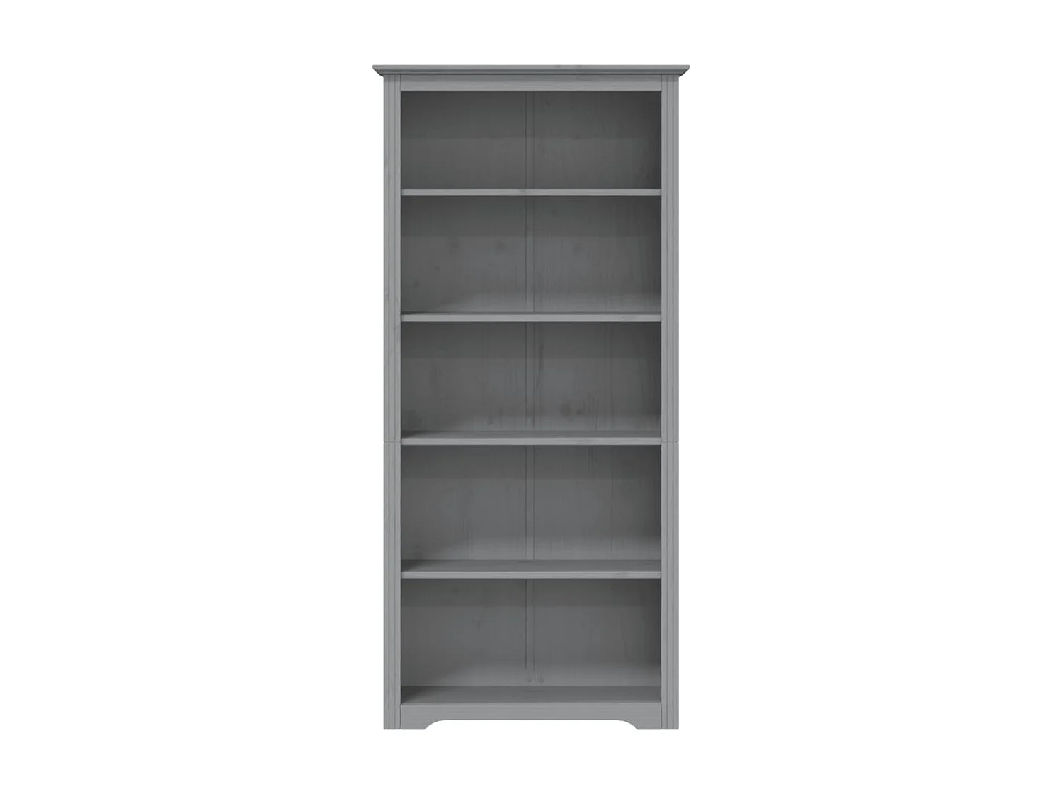 Libreria BODO grigia 80x38x180 cm in legno massello di pino 5 livelli