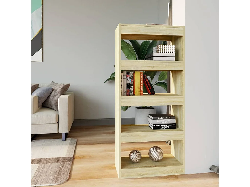 Bibliothèque/Cloison Chêne sonoma 60x30x135cm Bois d'ingénierie